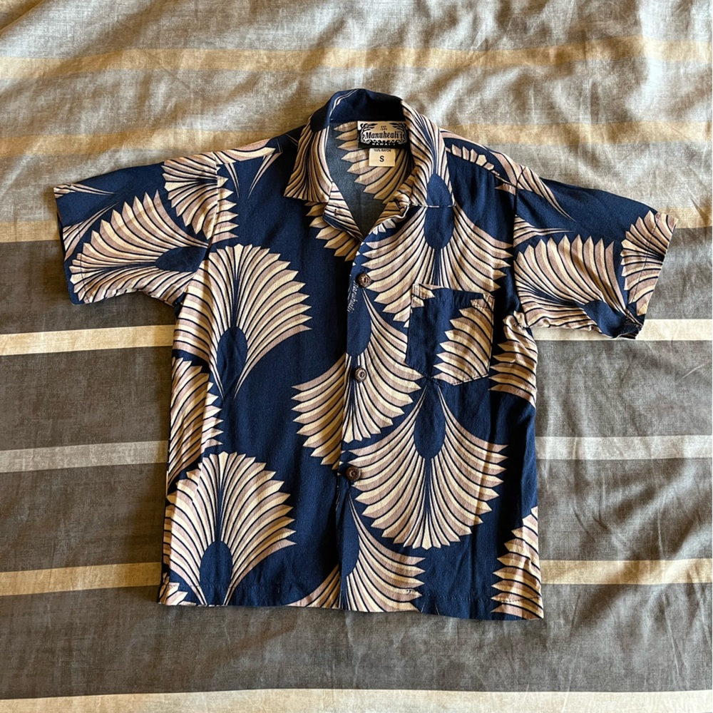 Manuheali’i kids aloha shirt, S